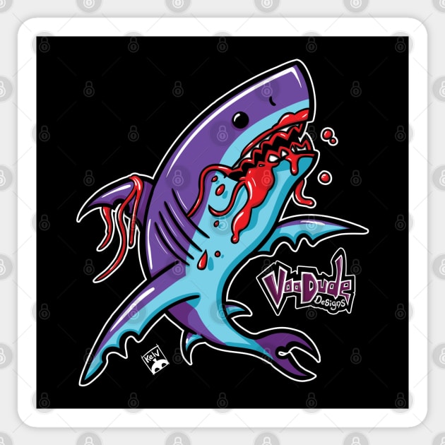 Shark Attack Sticker by VooDudeDesigns